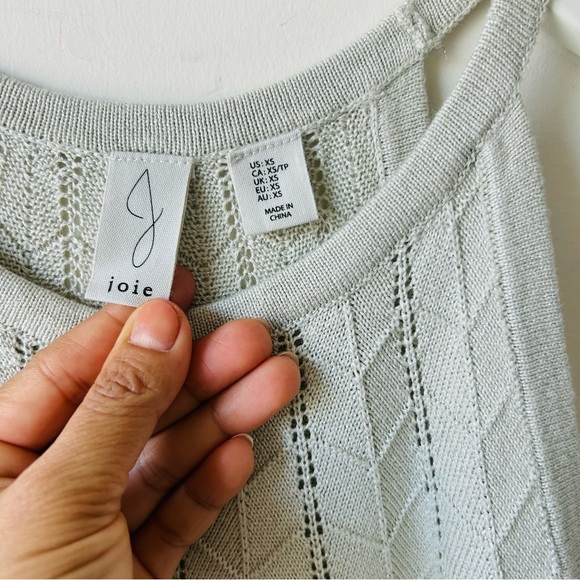 NWT Joie Ivory Shevron Knitted Metallic High Neck Dress Sz XS Festive Holidays - Picture 2 of 14